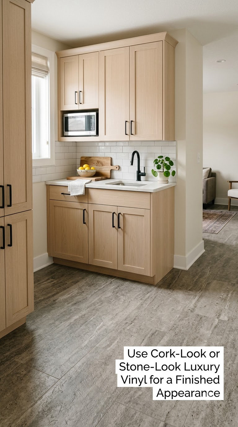 Use Cork-Look or Stone-Look Luxury Vinyl for a Finished Appearance