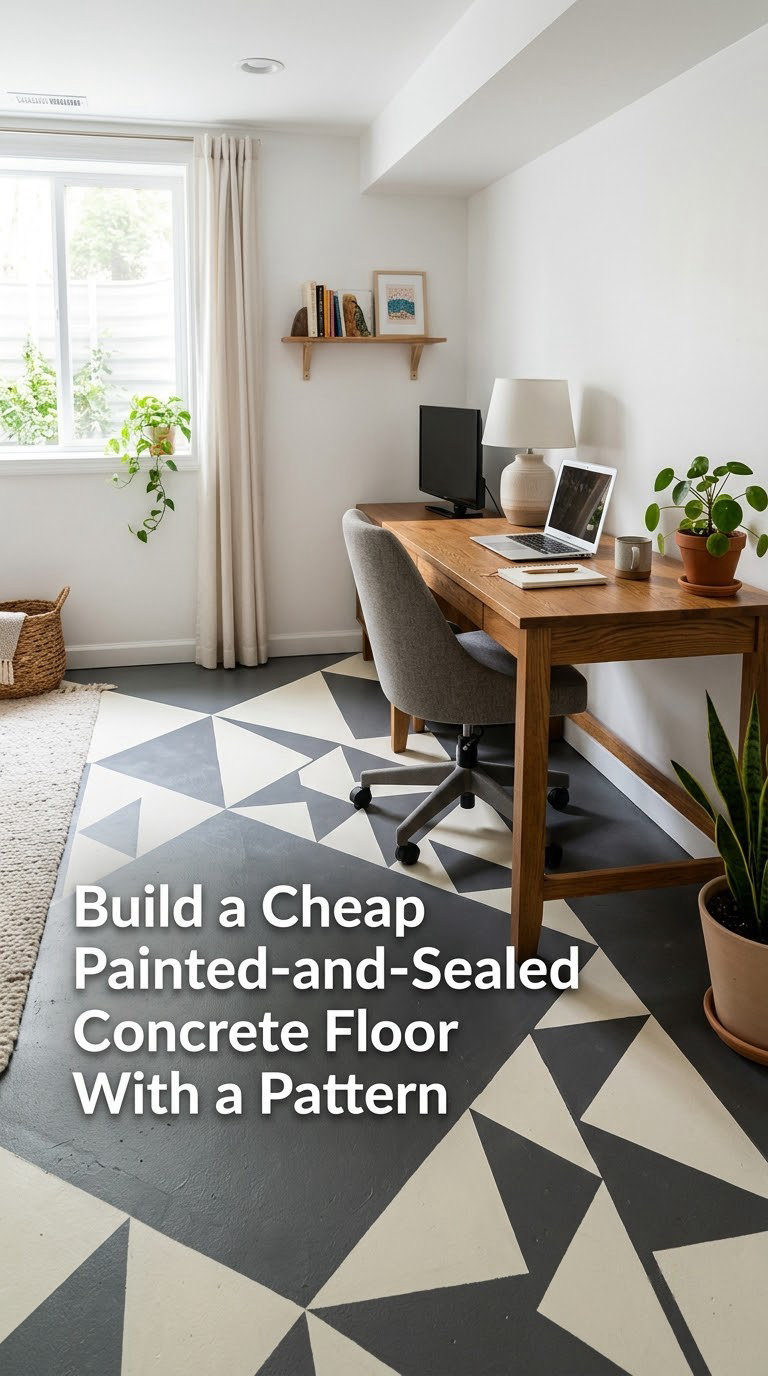 Build a Cheap Painted-and-Sealed Concrete Floor With a Pattern