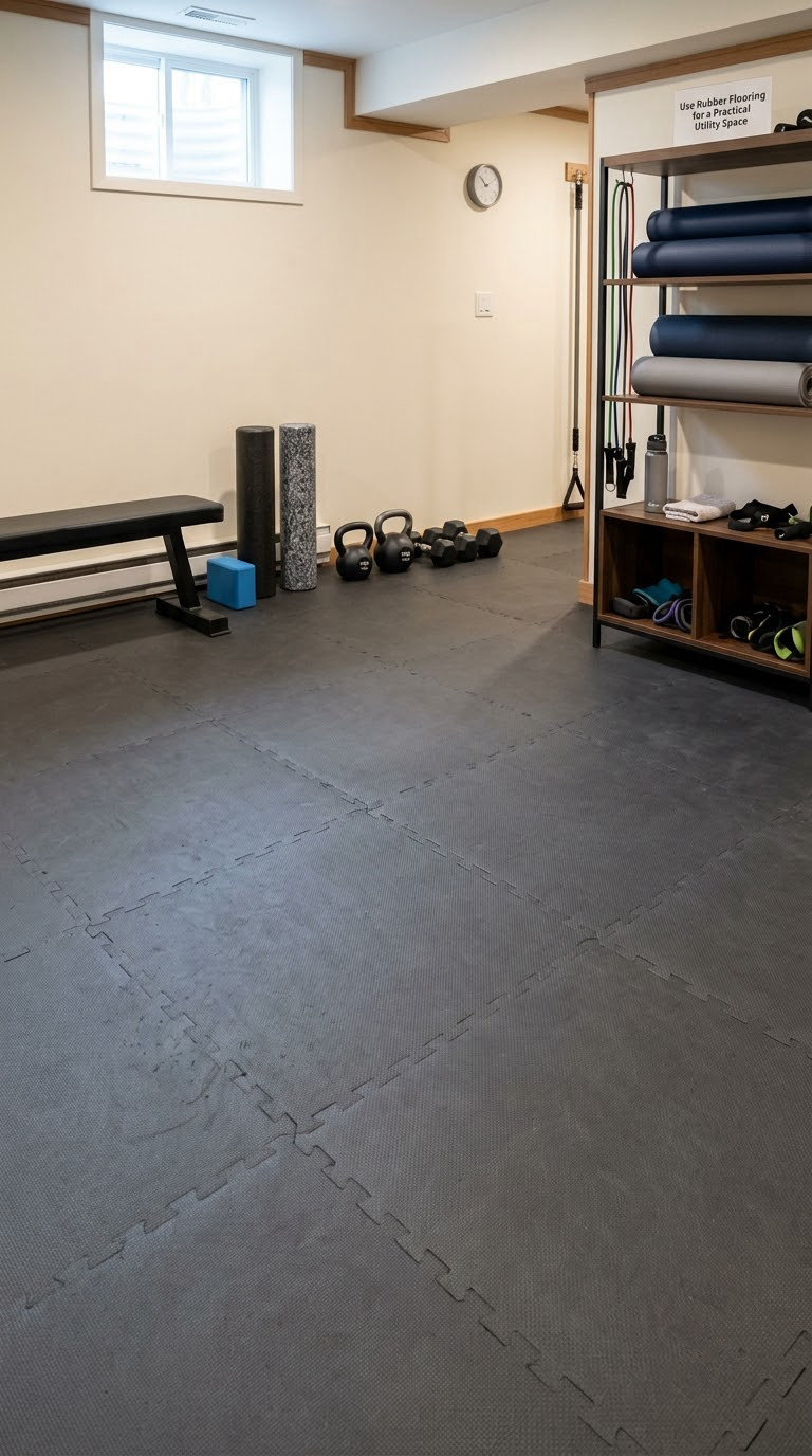 Use Rubber Flooring for a Practical Utility Space