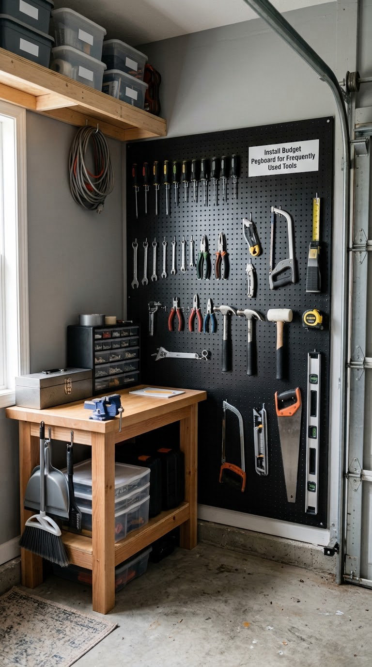 Install Budget Pegboard for Frequently Used Tools