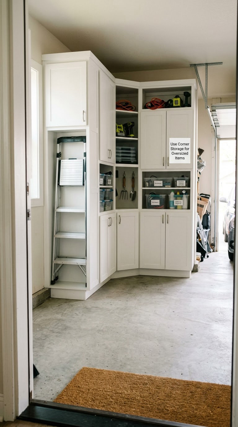 Use Corner Storage for Oversized Items