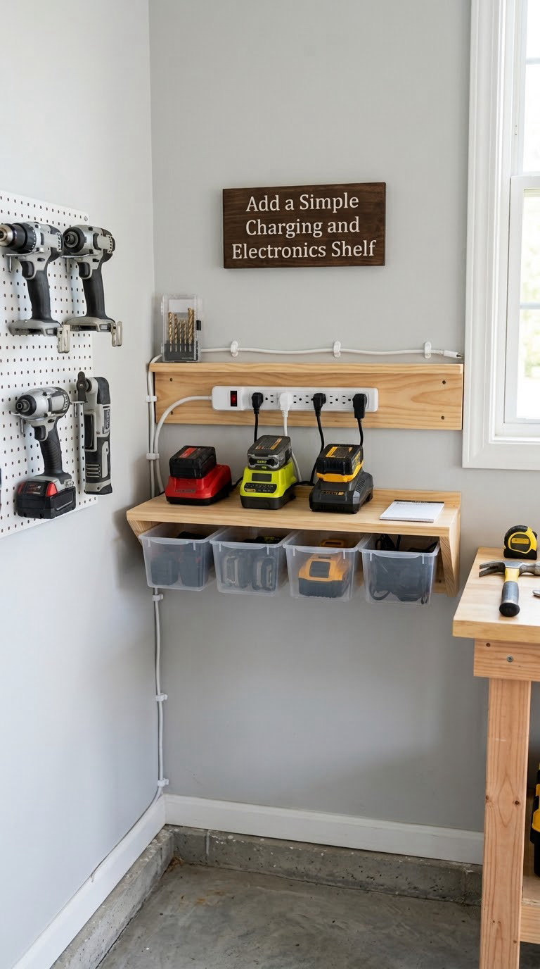 Add a Simple Charging and Electronics Shelf
