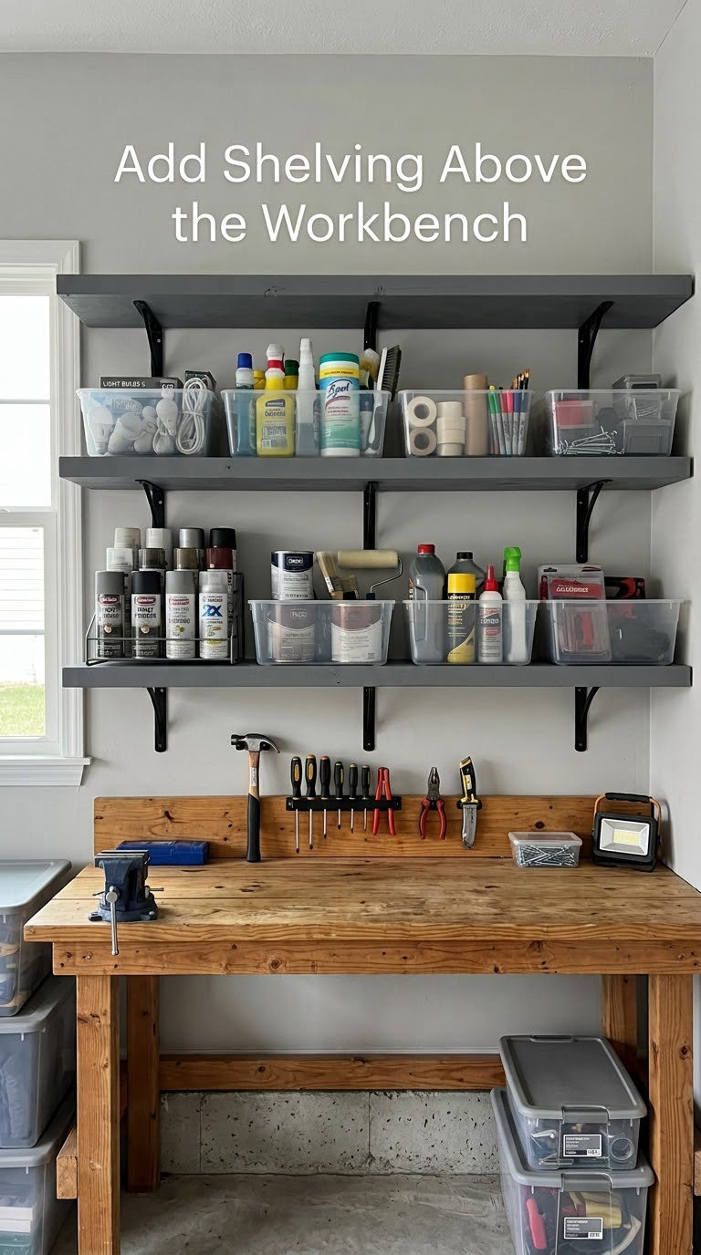 Add Shelving Above the Workbench