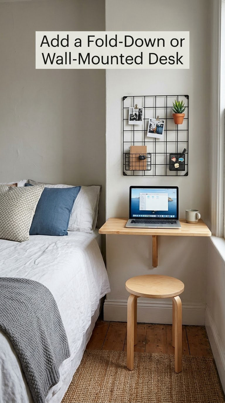 Add a Fold-Down or Wall-Mounted Desk