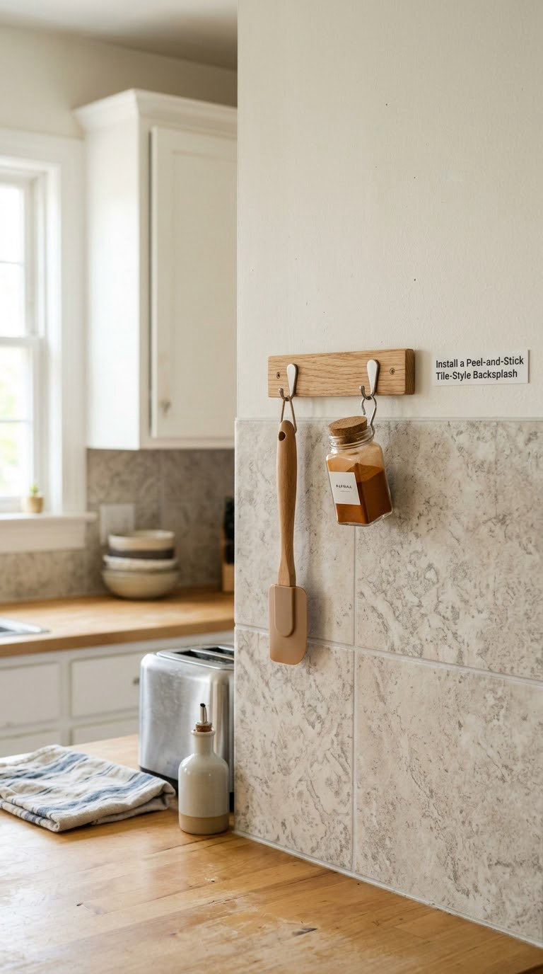 Install a Peel-and-Stick Tile-Style Backsplash