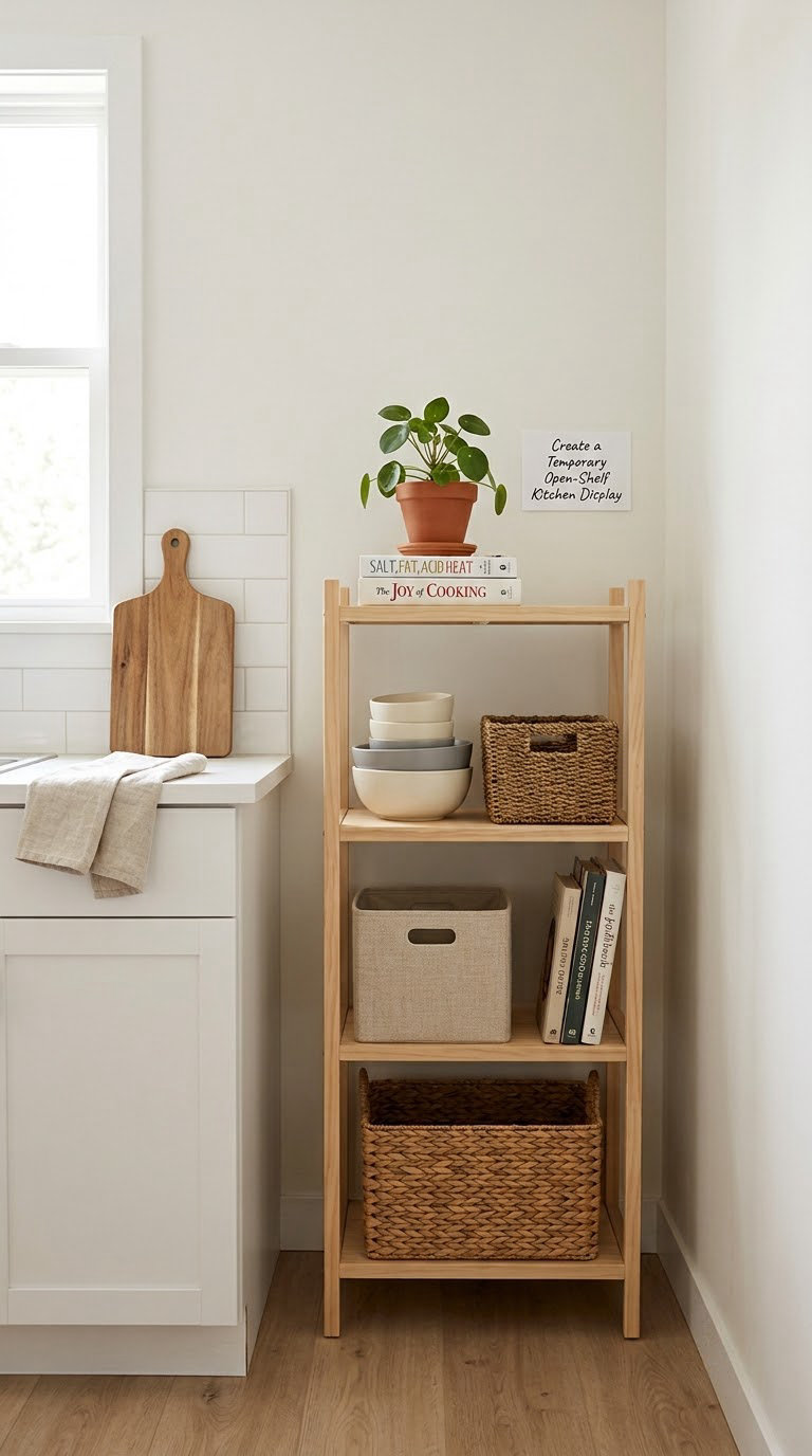 Create a Temporary Open-Shelf Kitchen Display