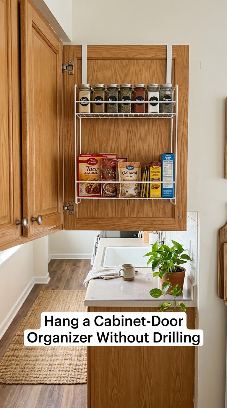 Hang a Cabinet-Door Organizer Without Drilling