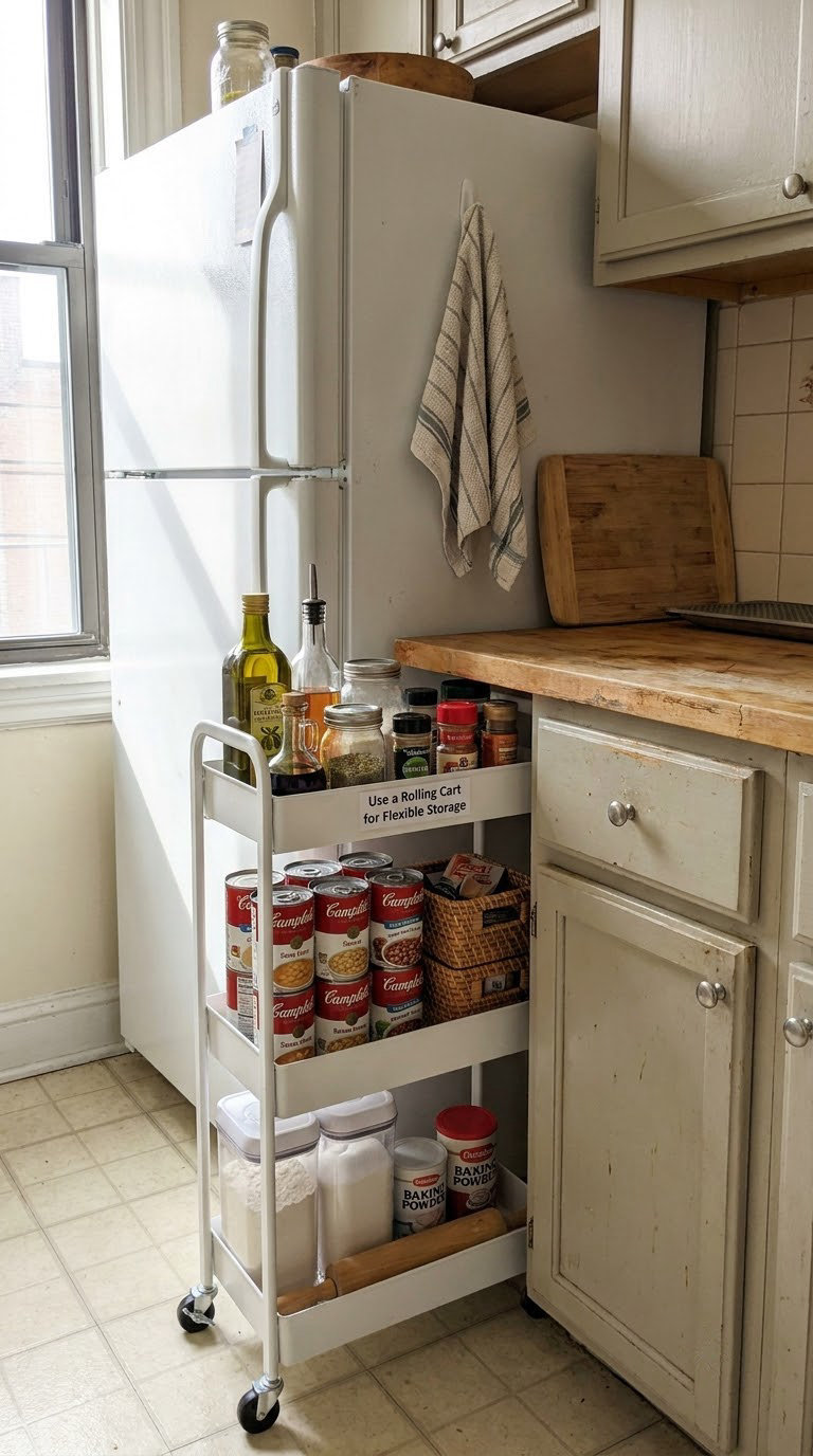 Use a Rolling Cart for Flexible Storage