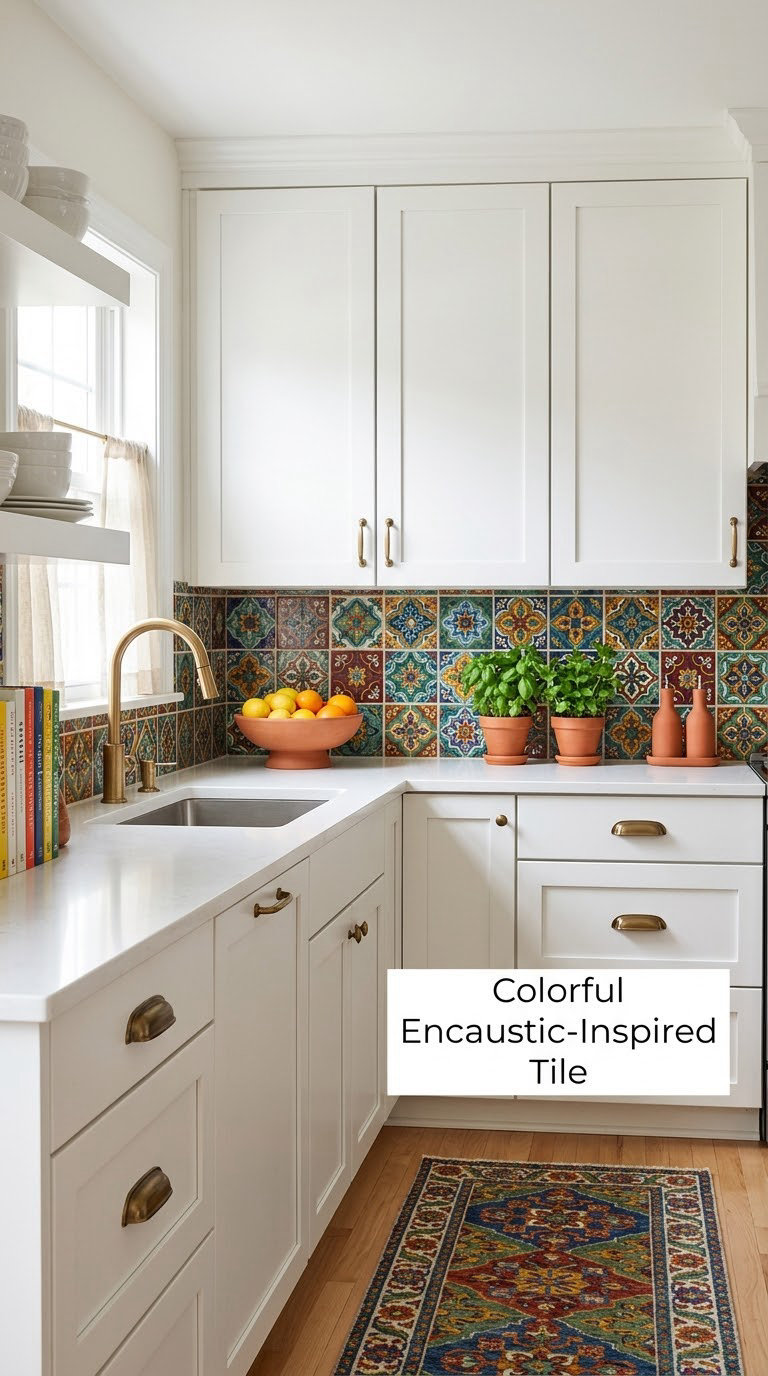 Colorful Encaustic-Inspired Tile