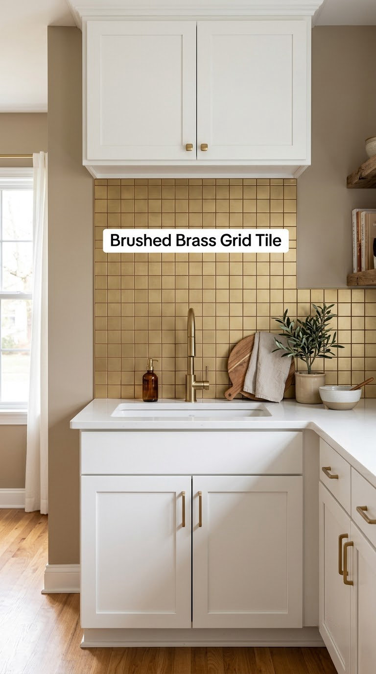 Brushed Brass Grid Tile