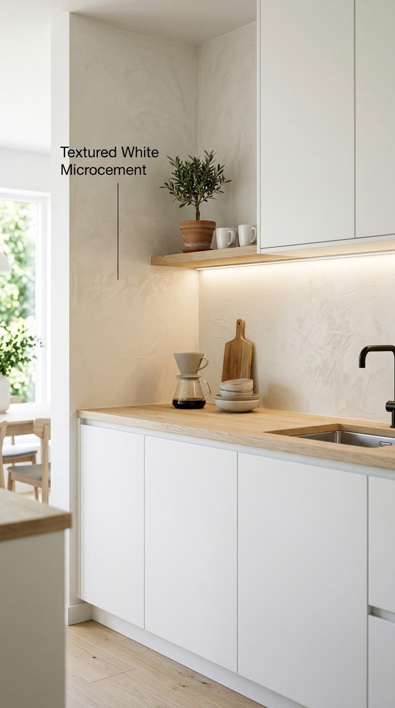 Textured White Microcement