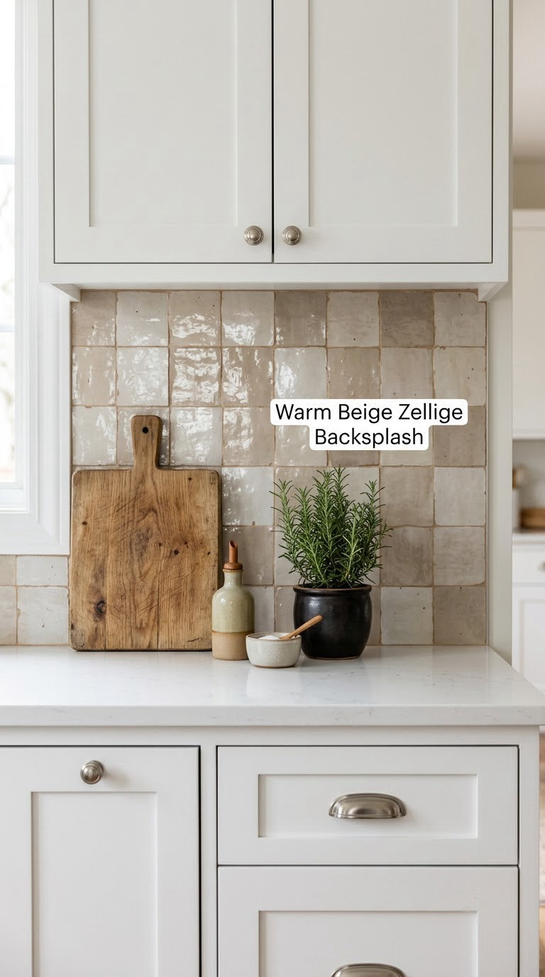 Warm Beige Zellige Backsplash