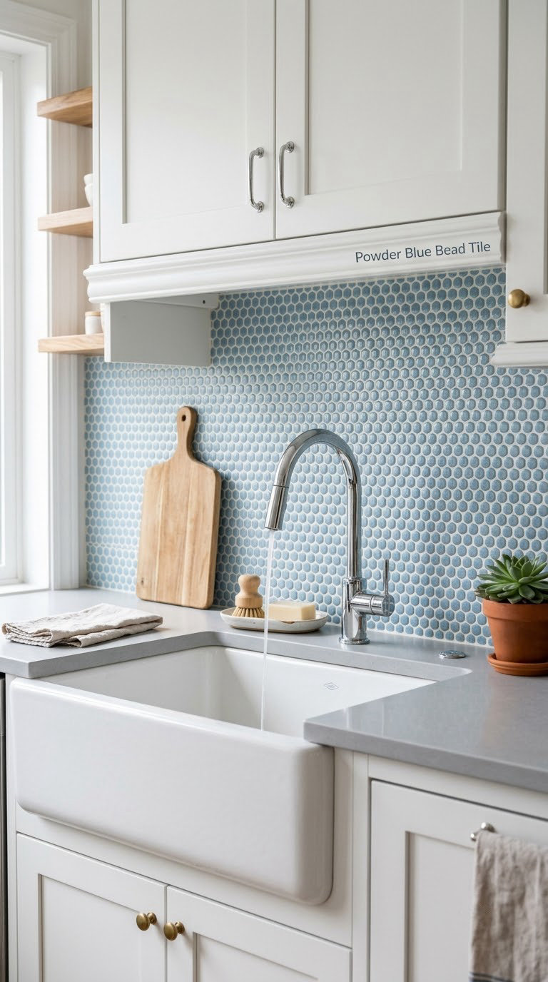 Powder Blue Bead Tile
