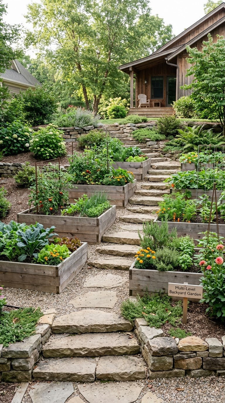 Multi-Level Backyard Garden