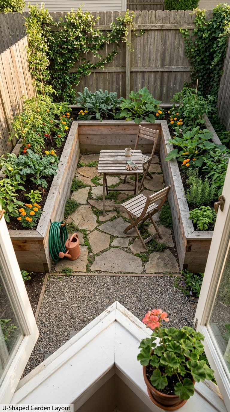 U-Shaped Garden Layout