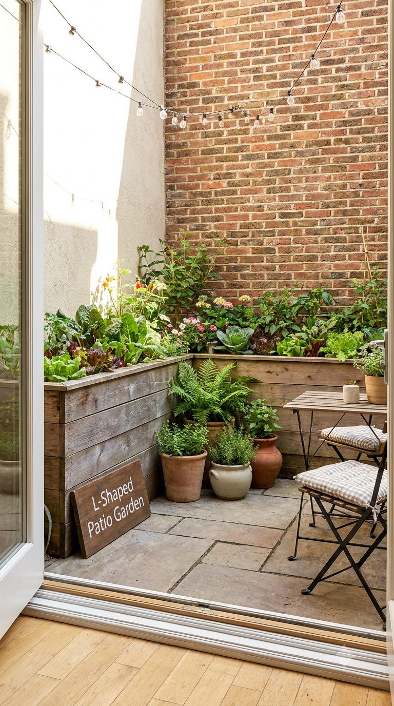 L-Shaped Patio Garden