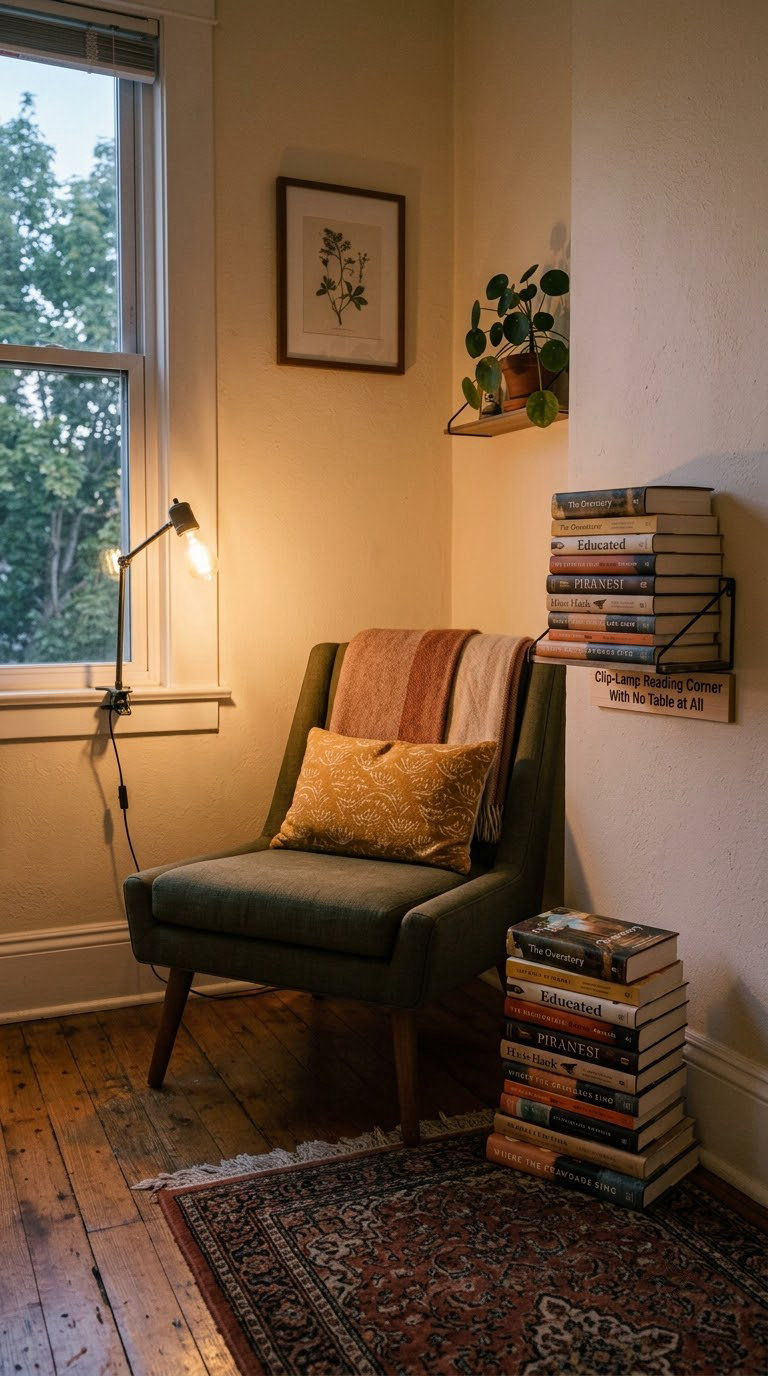 Clip-Lamp Reading Corner With No Table at All
