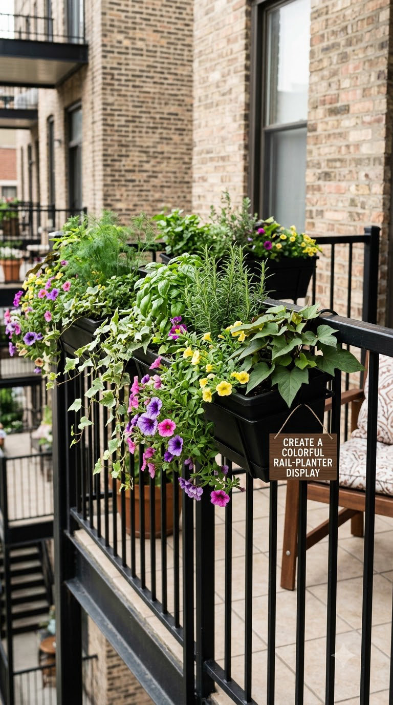 Create a Colorful Rail-Planter Display
