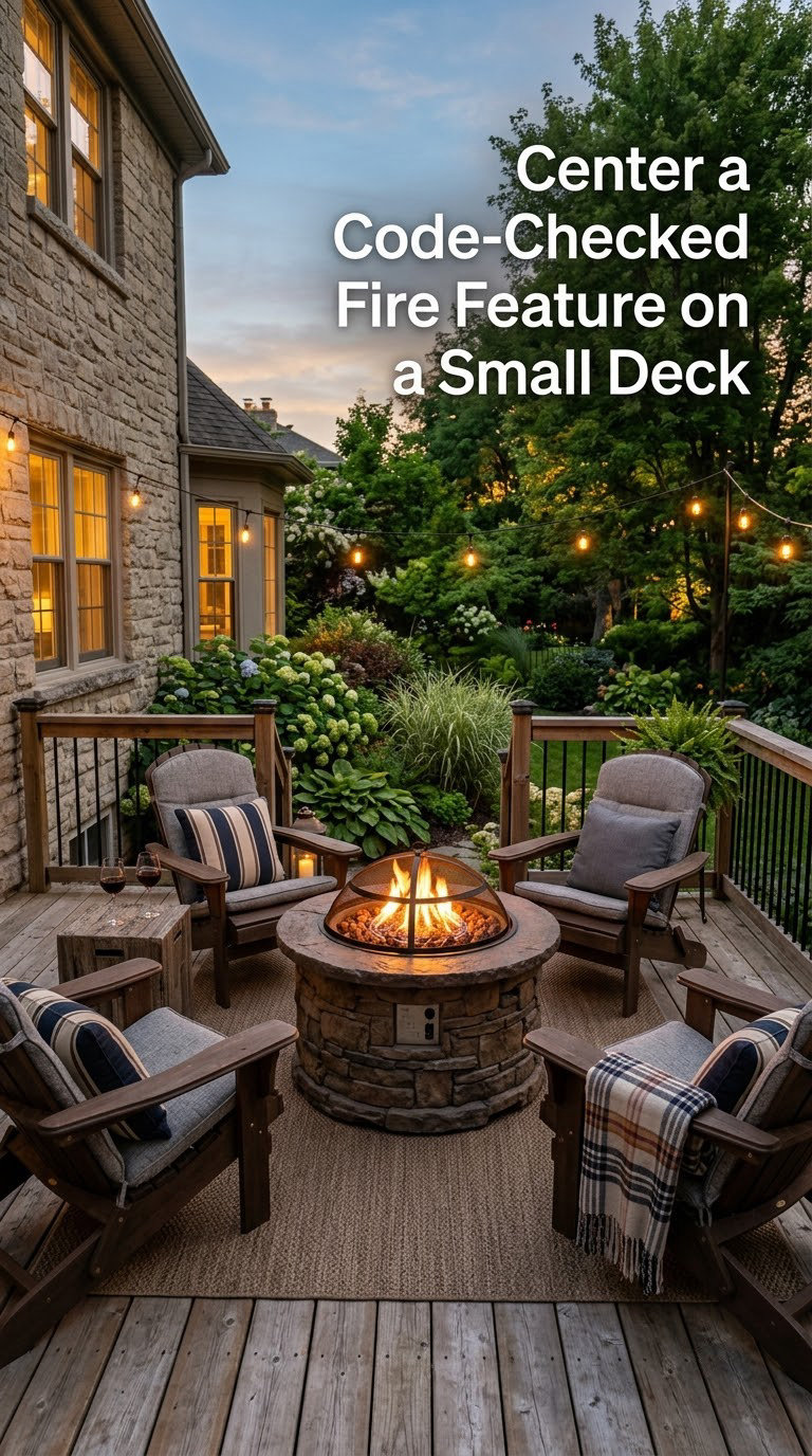 Center a Code-Checked Fire Feature on a Small Deck