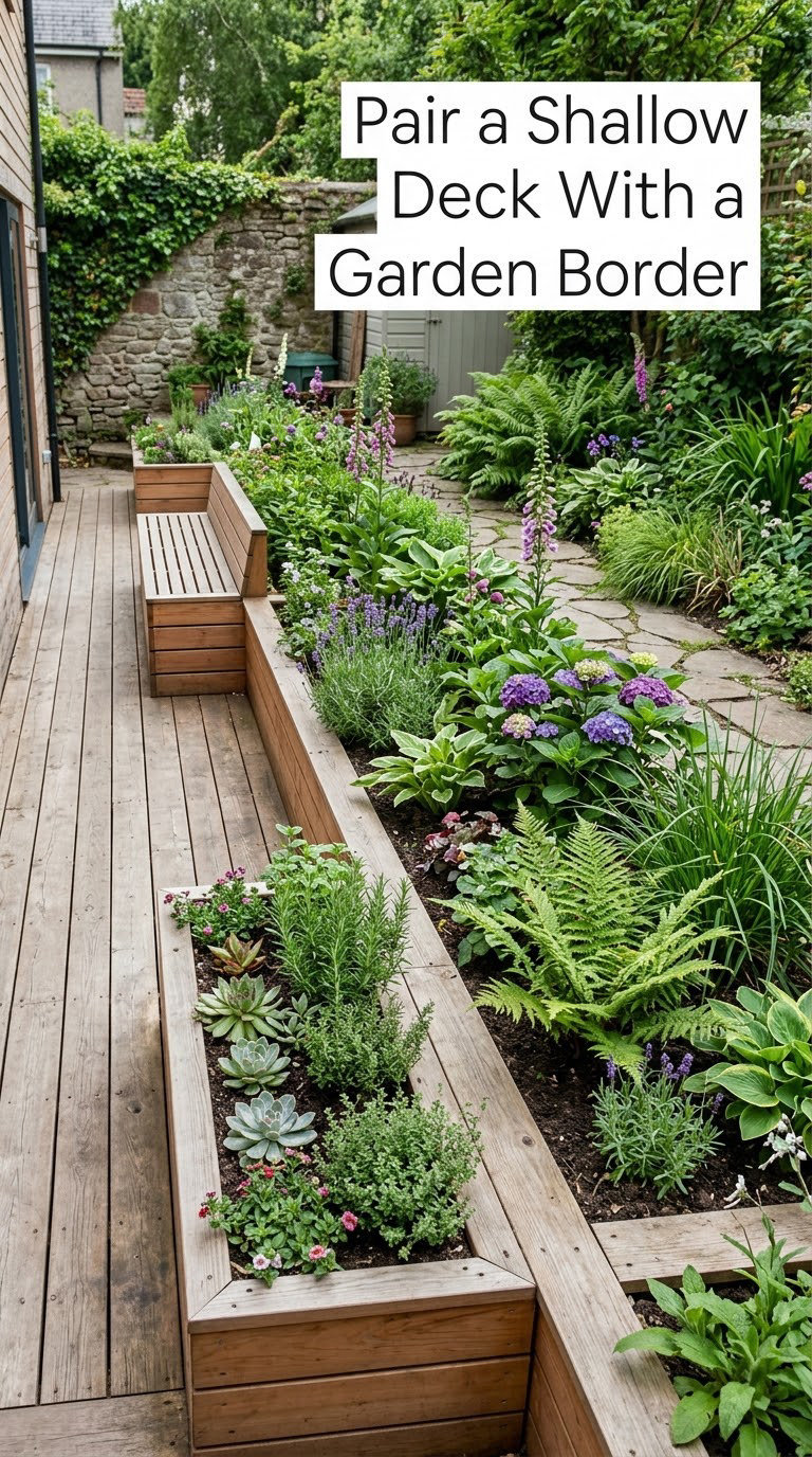 Pair a Shallow Deck With a Raised Garden Border