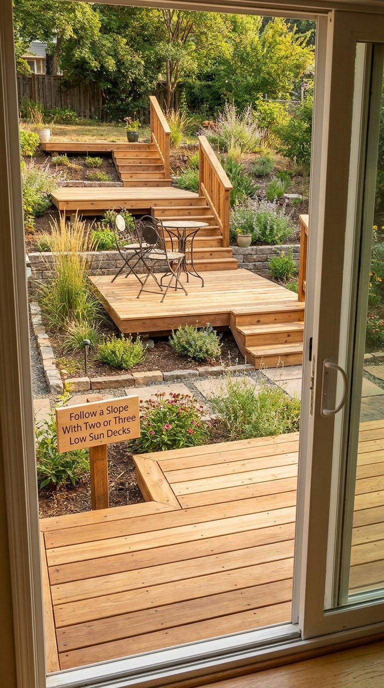 Follow a Slope With Two or Three Low Sun Decks