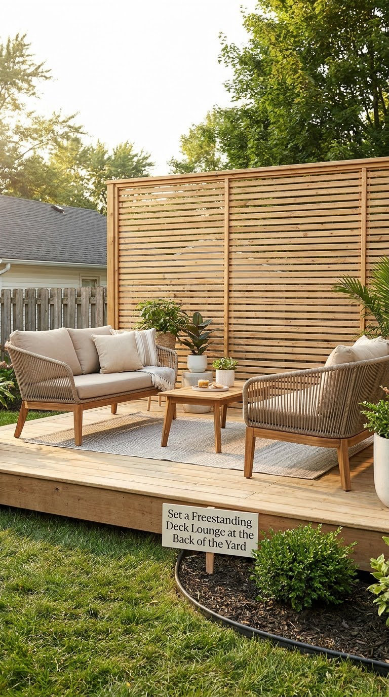 Set a Freestanding Deck Lounge at the Back of the Yard