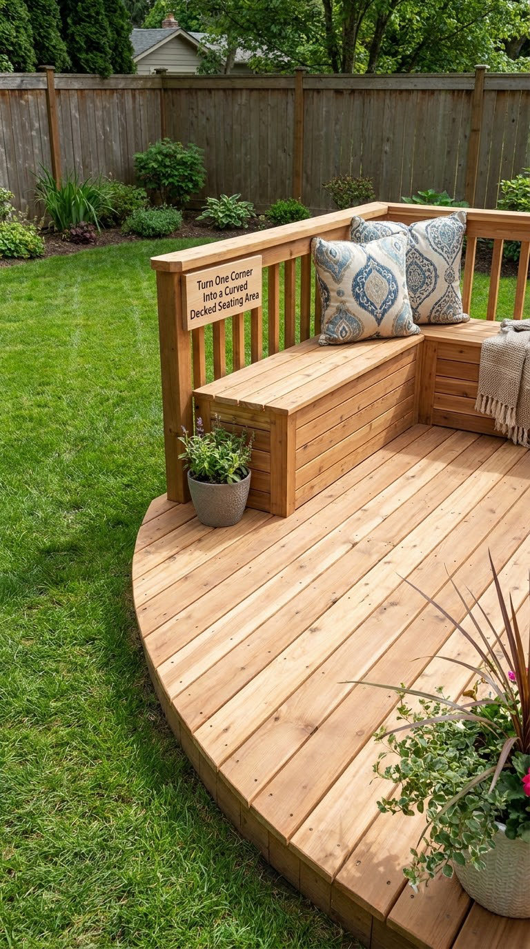 Turn One Corner Into a Curved Decked Seating Area