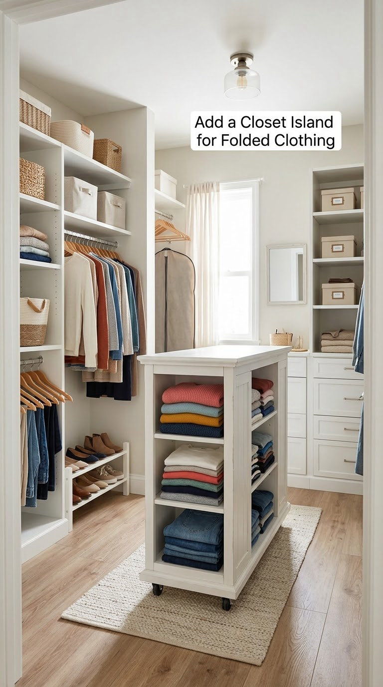 Add a Closet Island for Folded Clothing
