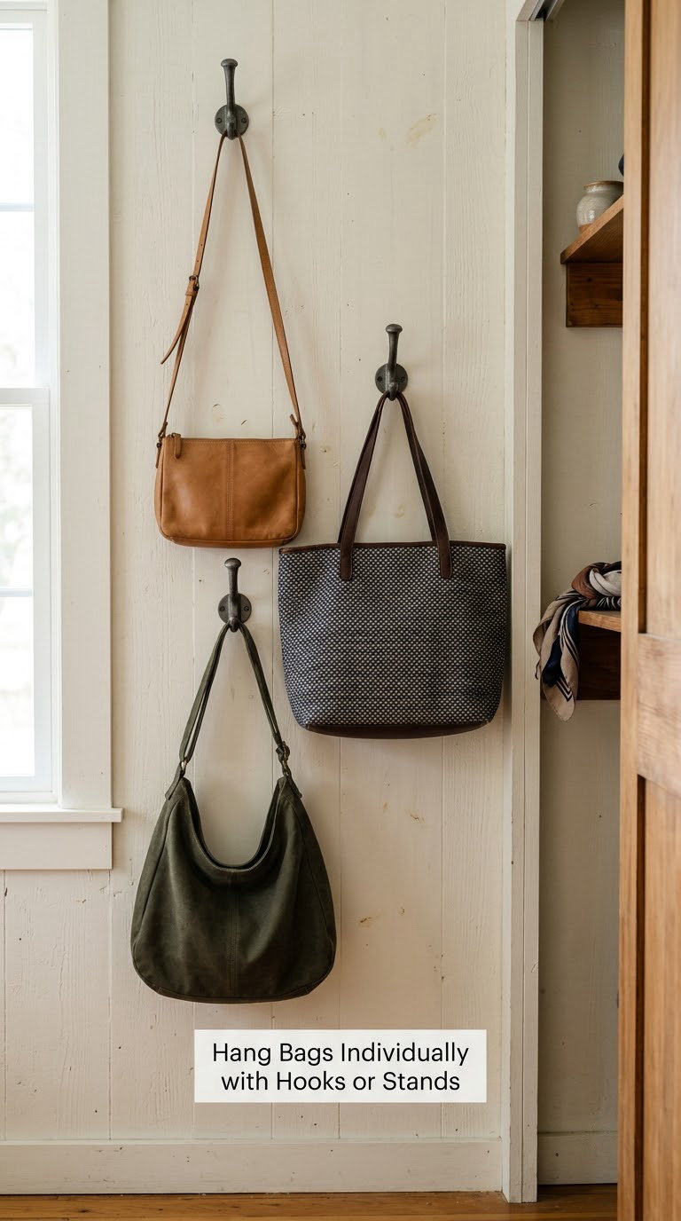 Hang Bags Individually with Hooks or Stands