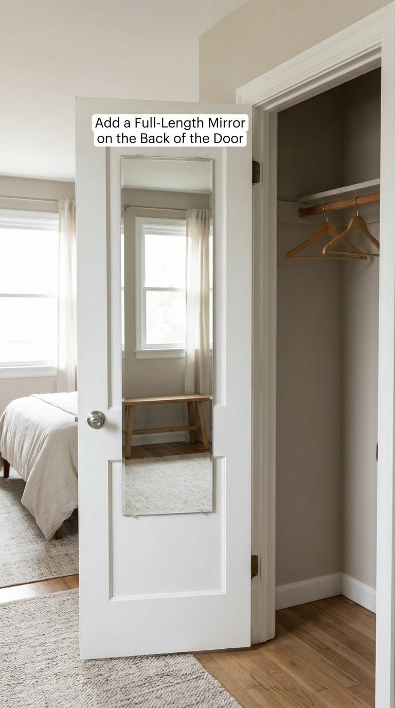 Add a Full-Length Mirror on the Back of the Door