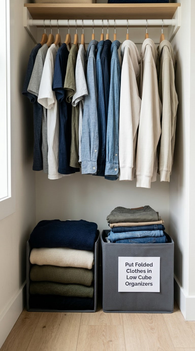Put Folded Clothes in Low Cube Organizers