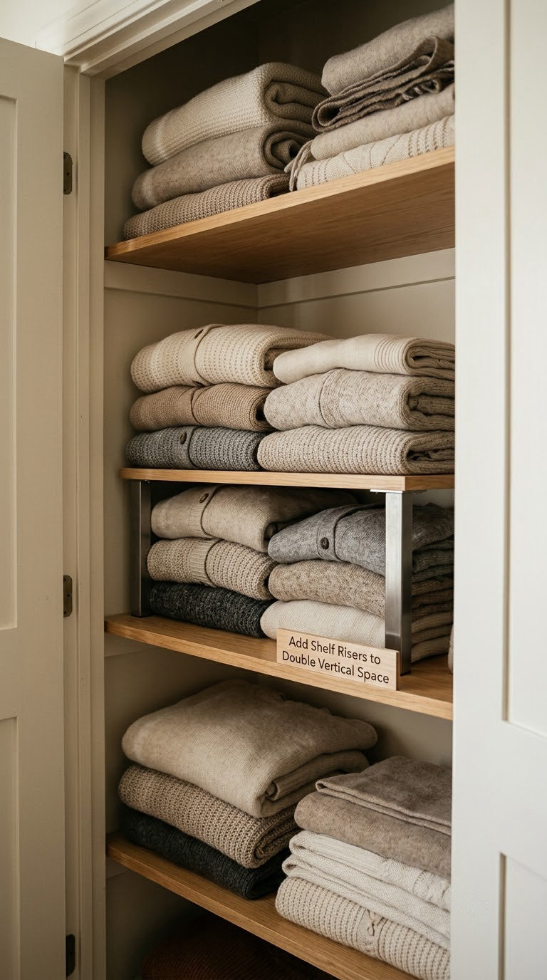 Add Shelf Risers to Double Vertical Space