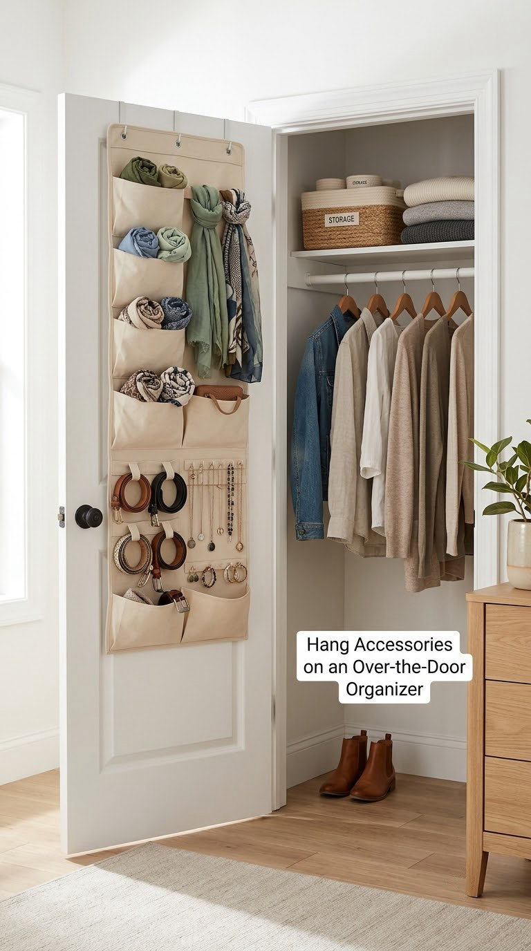 Hang Accessories on an Over-the-Door Organizer