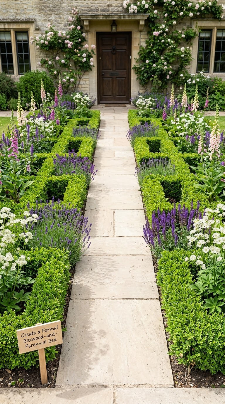 Create a Formal Boxwood-and-Perennial Bed