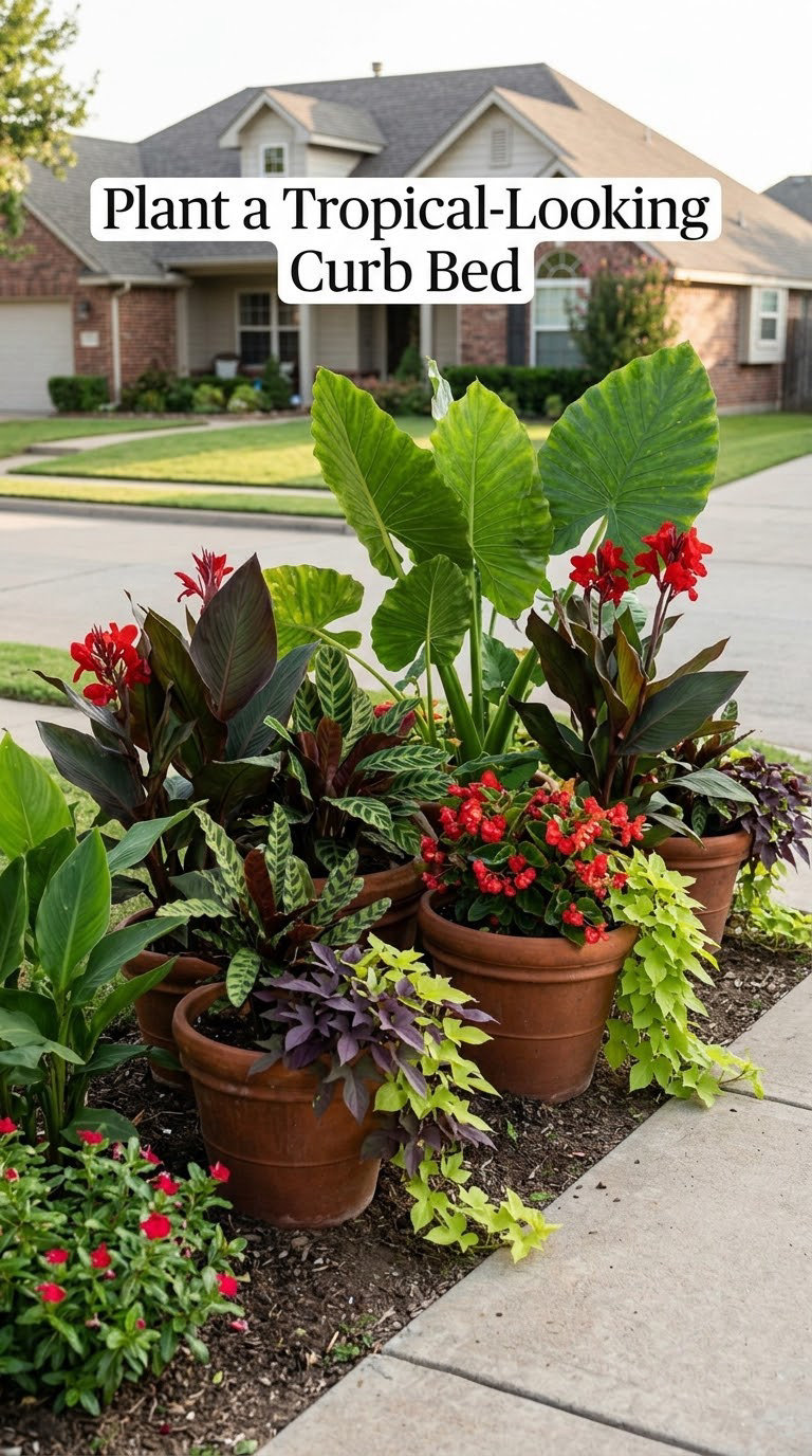 Plant a Tropical-Looking Curb Bed