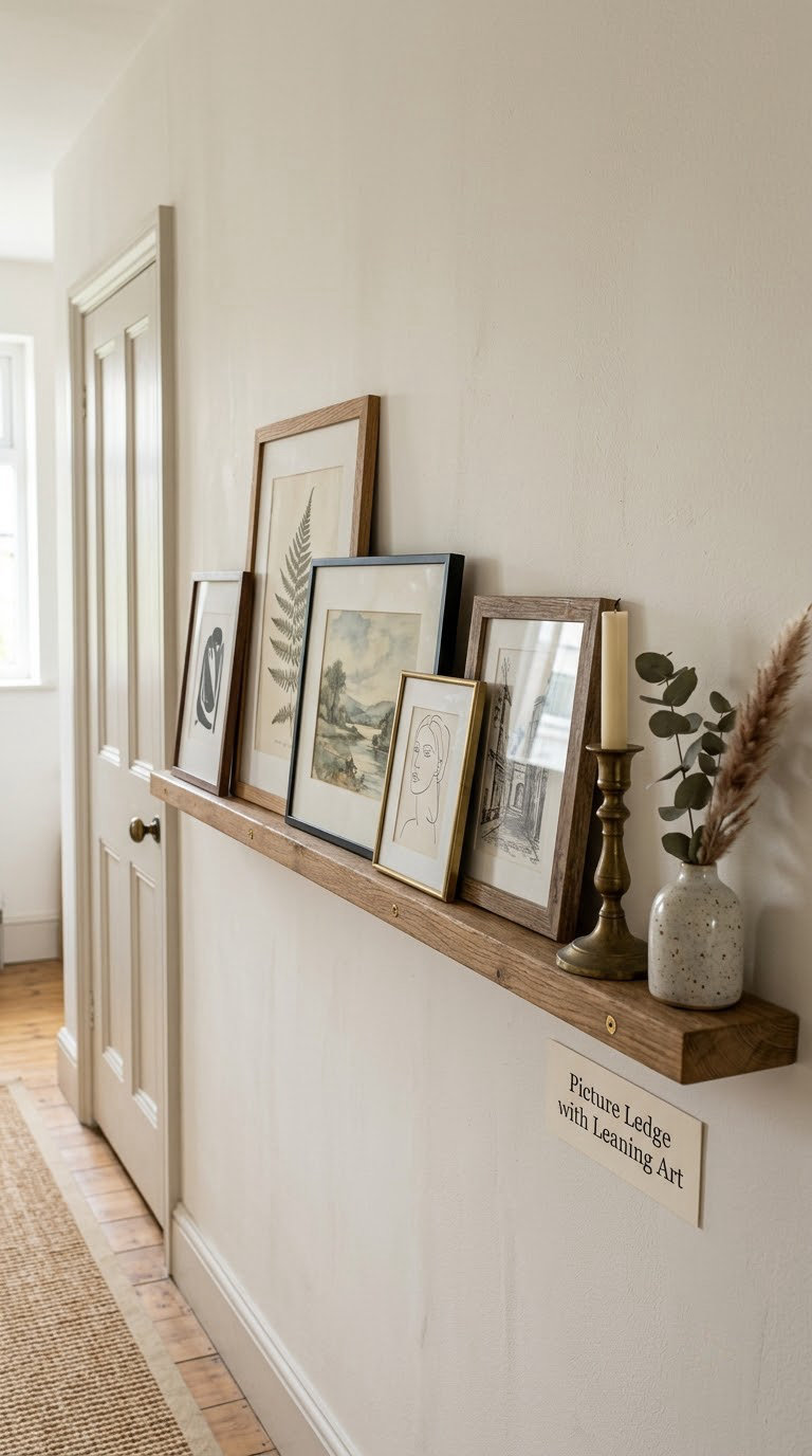 Picture Ledge with Leaning Art
