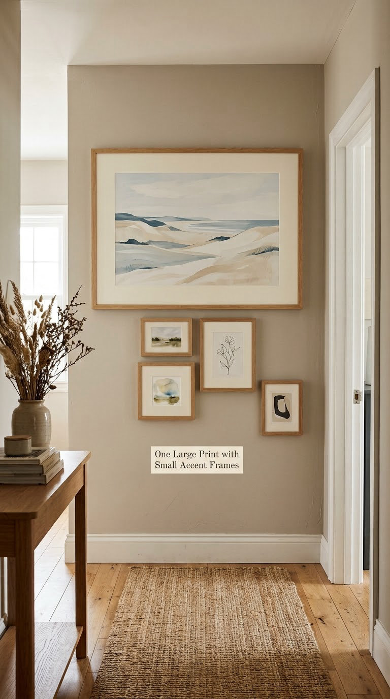 One Large Print with Small Accent Frames