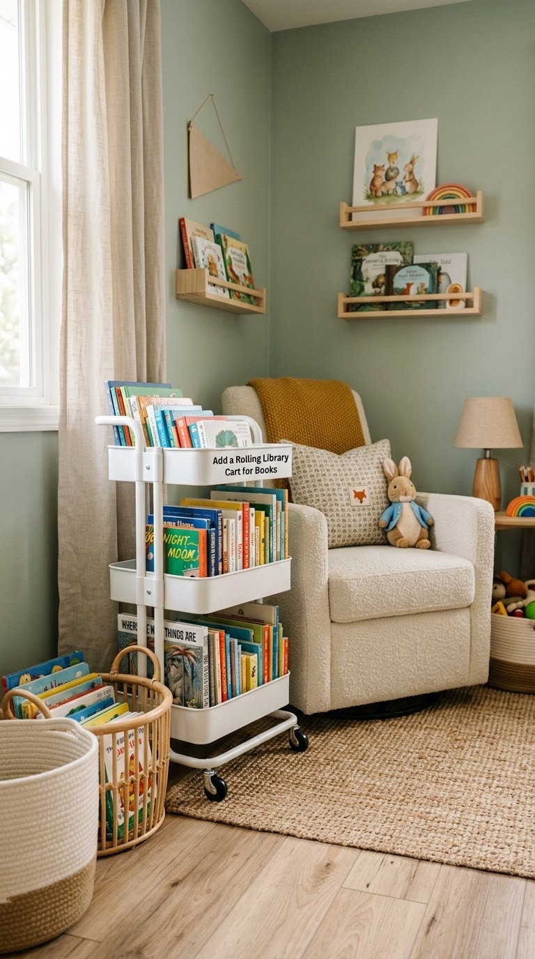 Add a Rolling Library Cart for Books