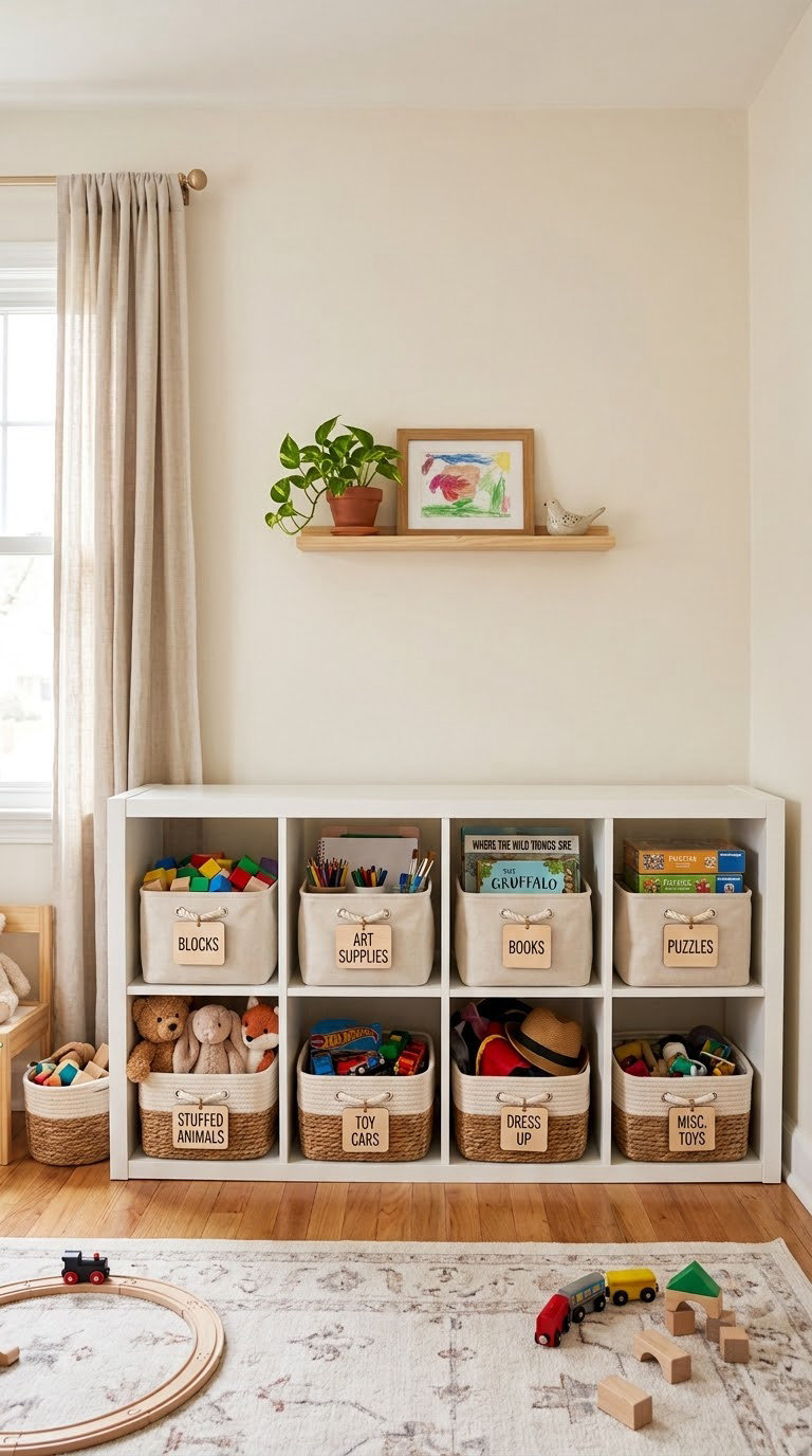 Create a Labeled Toy Cubby System