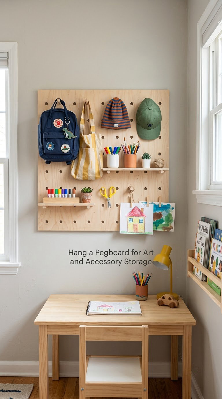 Hang a Pegboard for Art and Accessory Storage