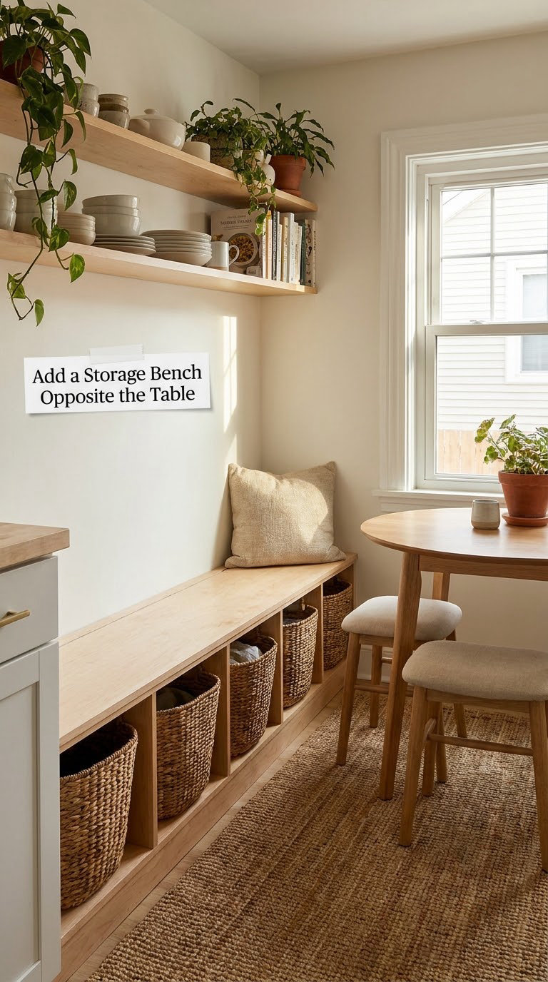 Add a Storage Bench Opposite the Table