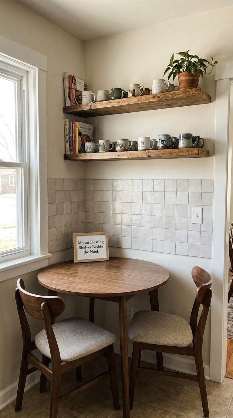 Mount Floating Shelves Beside the Nook