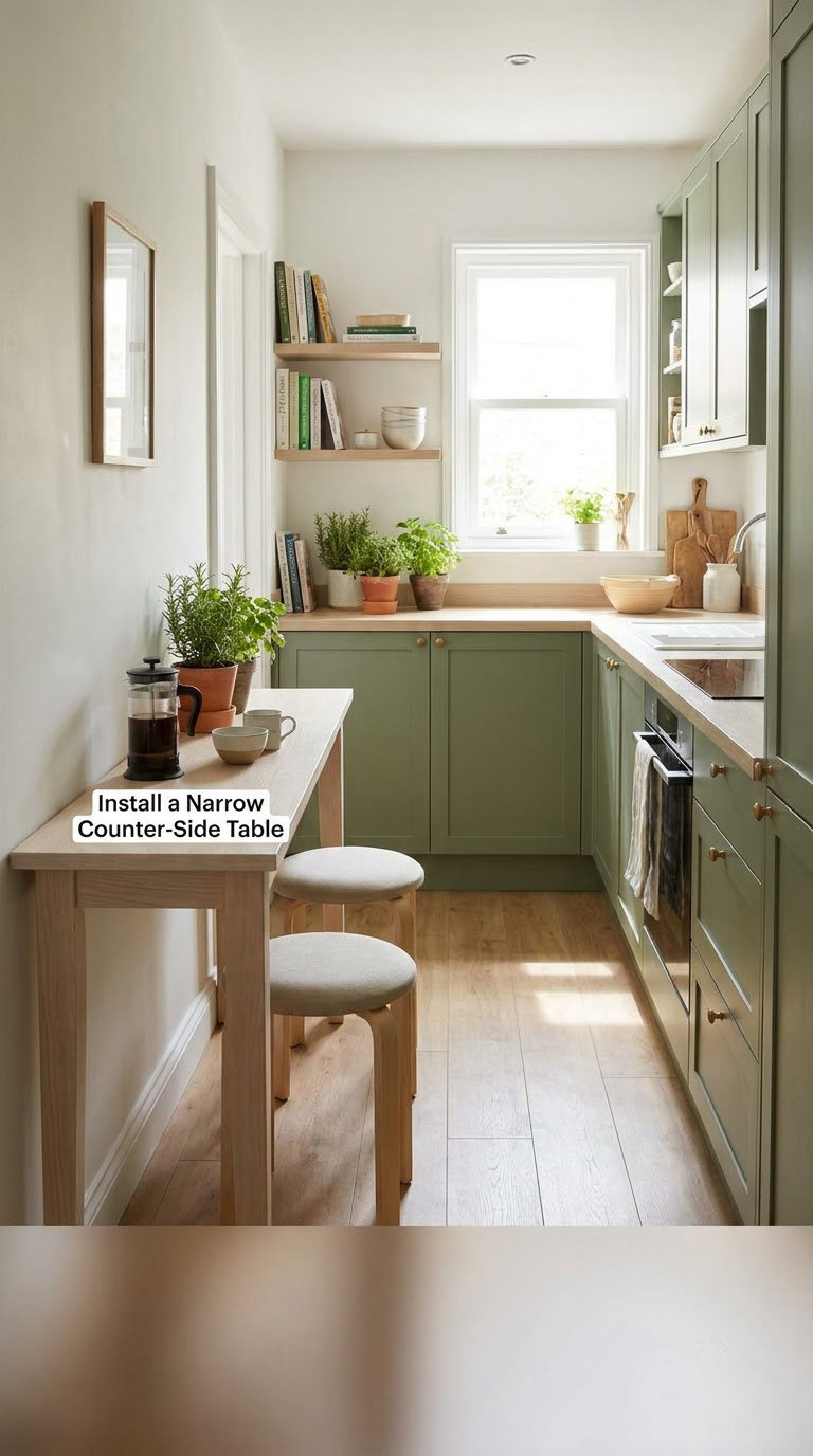 Install a Narrow Counter-Side Table