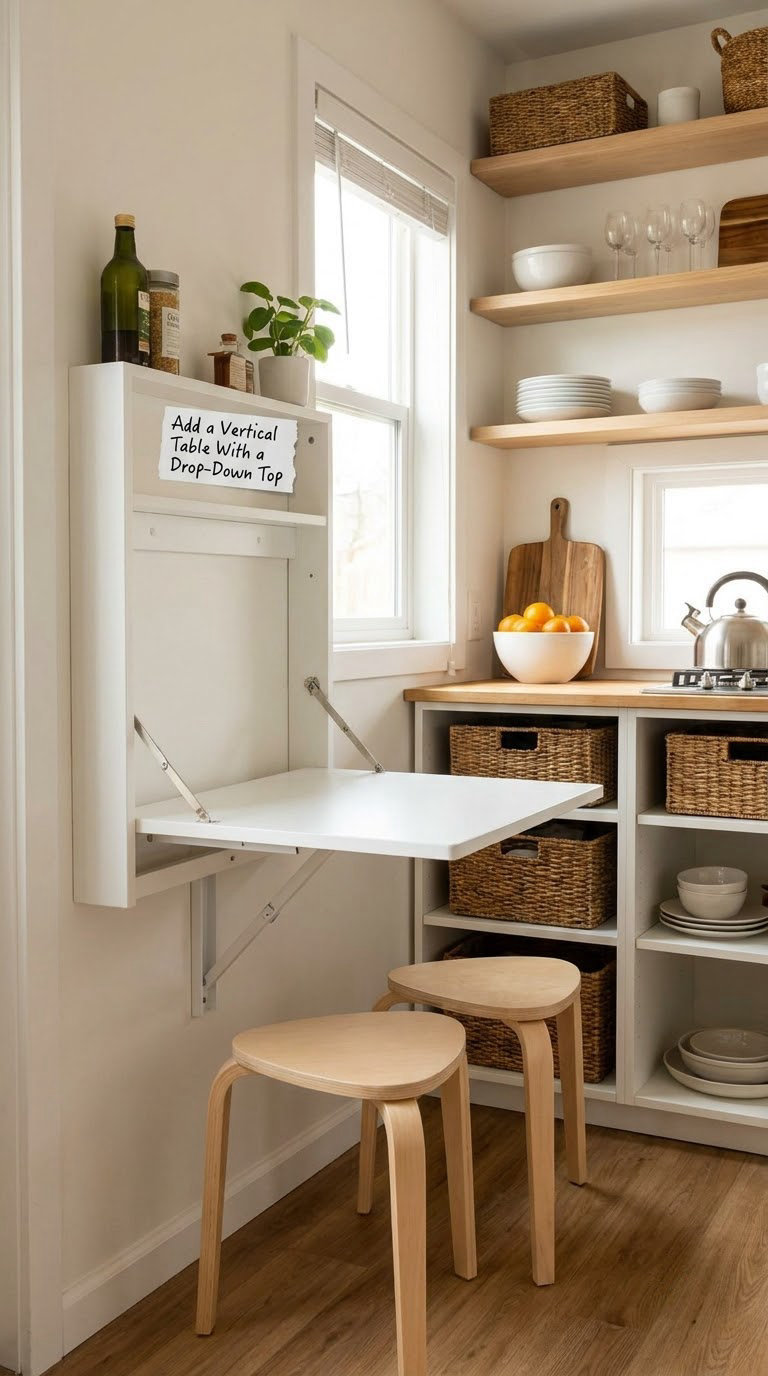 Add a Vertical Table With a Drop-Down Top