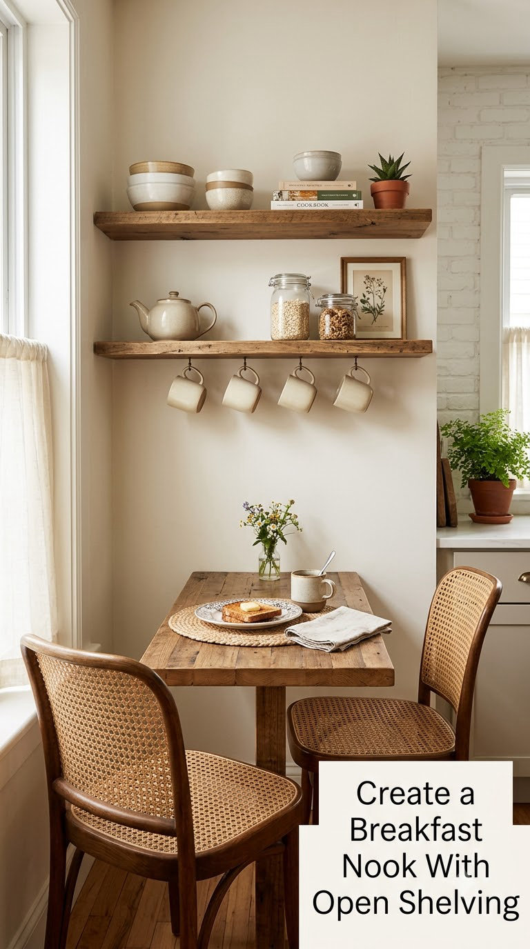 Create a Breakfast Nook With Open Shelving