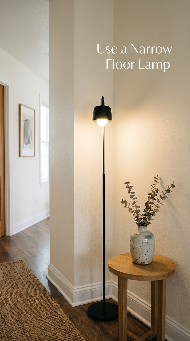 Use a Narrow Floor Lamp