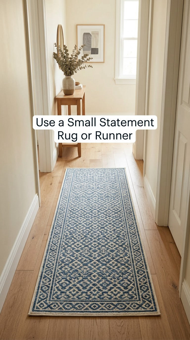 Use a Small Statement Rug or Runner