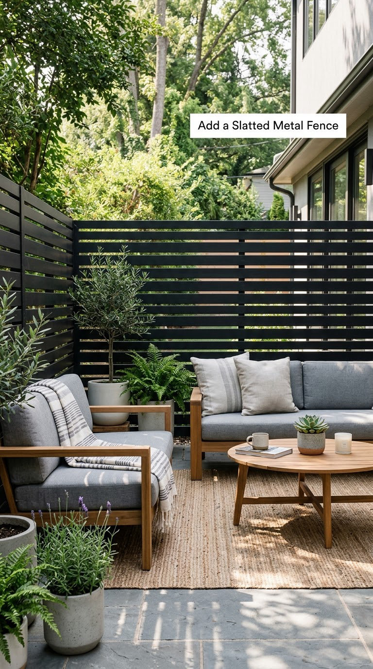 Add a Slatted Metal Fence