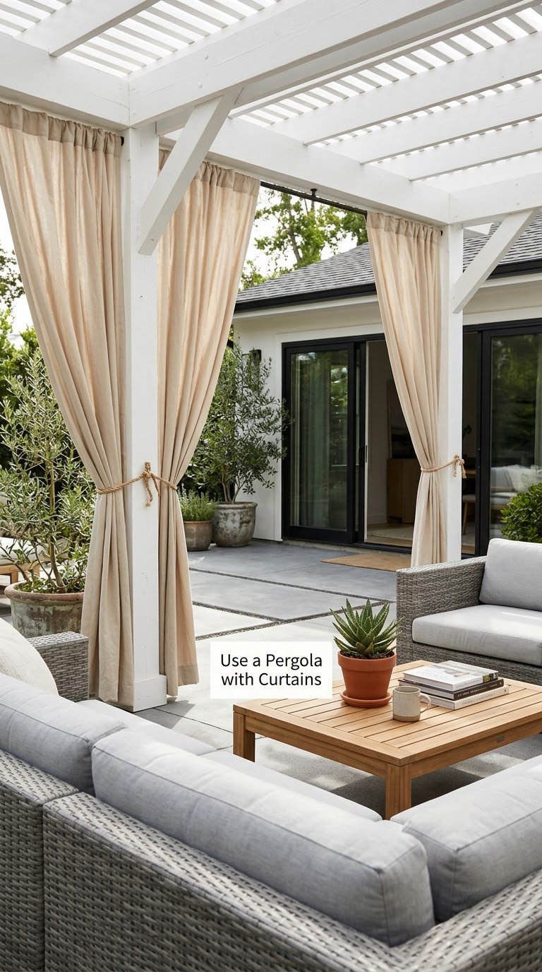 Use a Pergola with Curtains