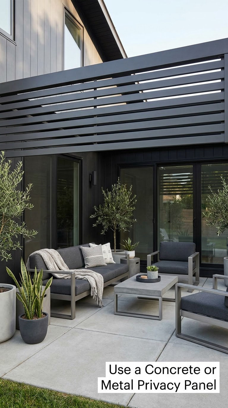 Use a Concrete or Metal Privacy Panel
